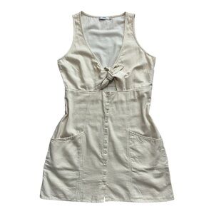 Obey Cream Sleeveless Button Down Cut Out Dress